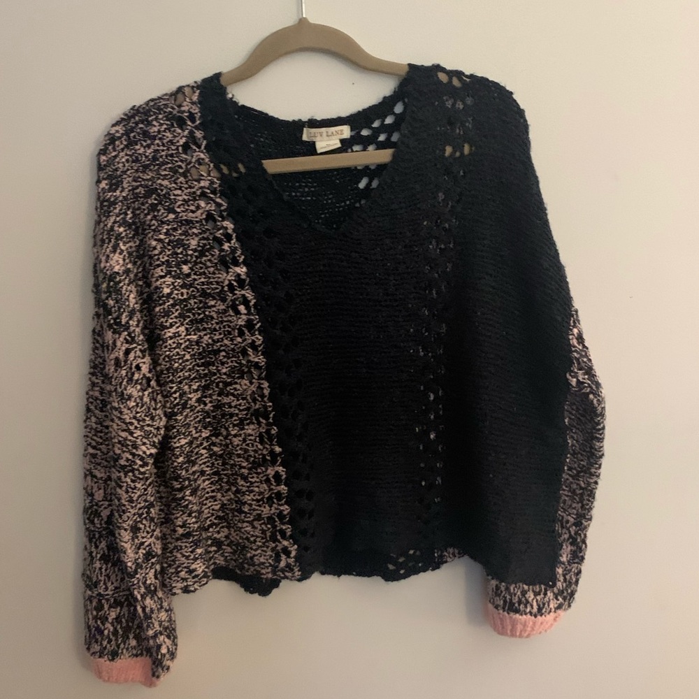 Blue and pink sweater